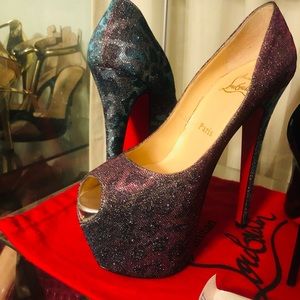 Christian Louboutin Multicolor Daffodile 160 Crystal Embellished Pumps Platforms
